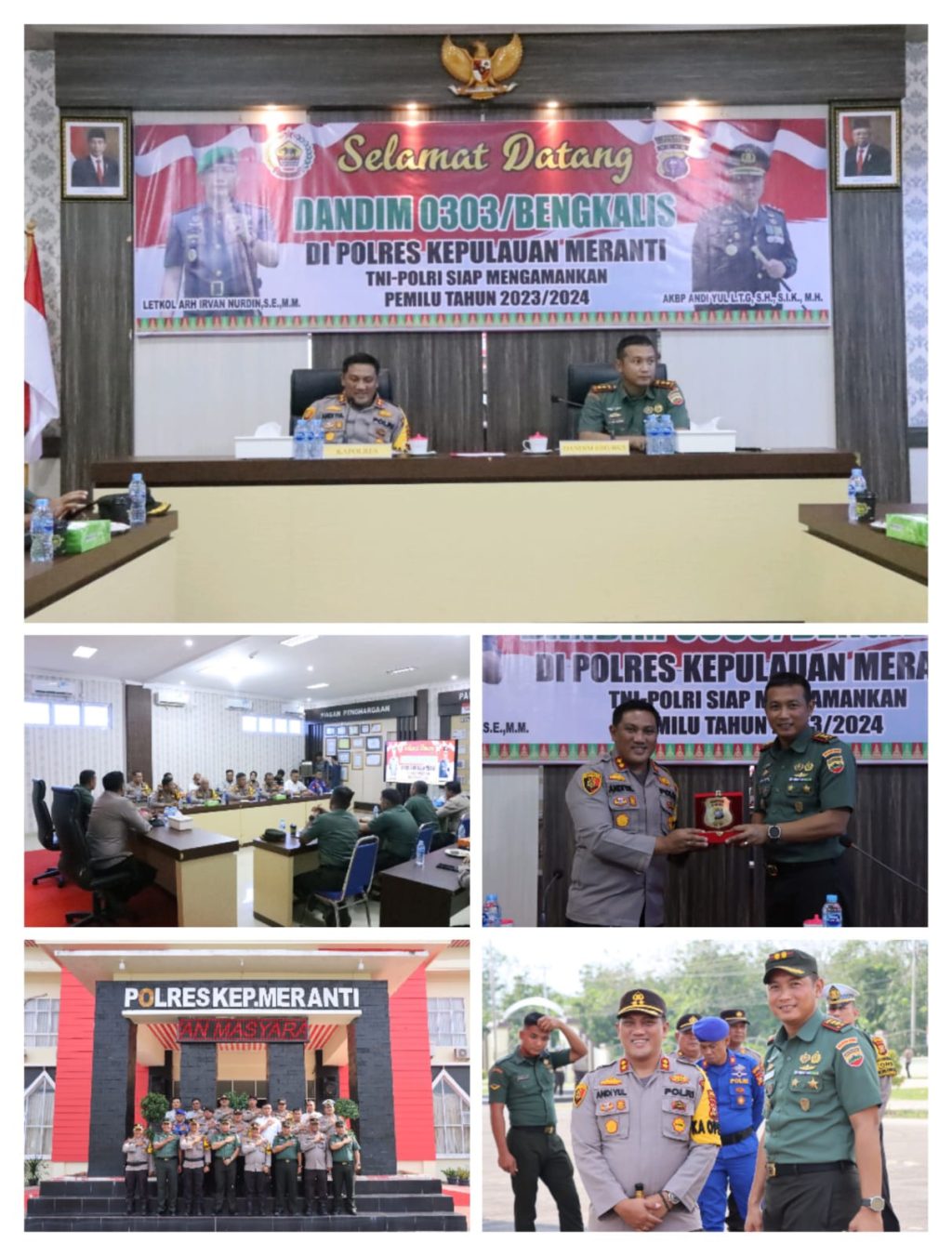 Sambut Kunker Dandim 0303 Bengkalis, Kapolres Meranti : TNI-Polri Tetap Solid Amankan Pemilu 2024